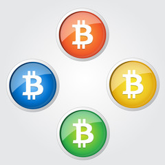 Bitcoin Vector Button Icon