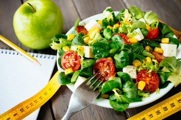 Healthy fitness green salad