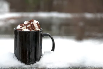 Papier Peint photo Lavable Chocolat Hot Chocolate or Coffee