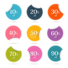 Colorful Vector Discount Labels - Stickers Set