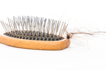 hair fall and brush