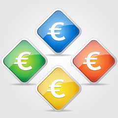 Euro Sign Vector Icon Button