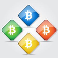 Obraz premium Bit Coin Vector Sign Icon