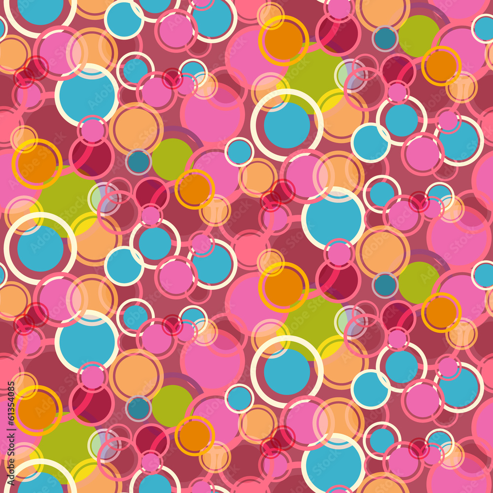 Poster abstract retro vector circles seamless background