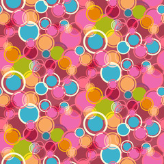 Abstract Retro Vector Circles Seamless Background