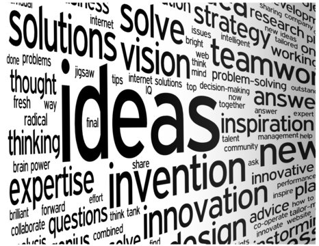 "IDEAS" Tag Cloud (creativity innovation solutions strategy)