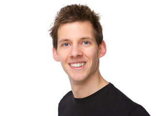 Close up portrait of a smiling young man