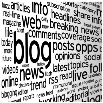 "BLOG" Tag Cloud (social media news online website web internet)