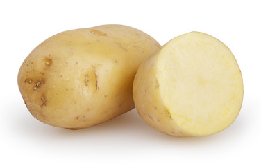 Potatoes isolated on white background with clipping path