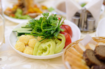 Cheese Balls and Vegetables