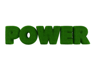 Grass Power word isolated on white background