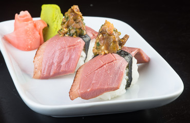 japanese cuisine. sushi on the background