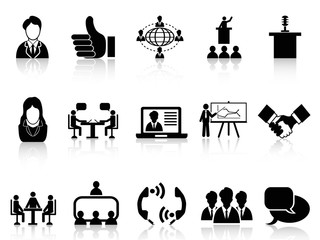 business meeting icons set