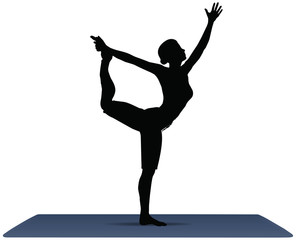 Vector Illustration of Yoga pose on a yoga mat