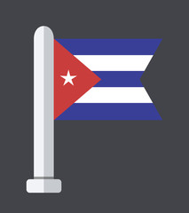 Vector flat modern flag on sample background