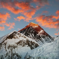 Evening colored view of Everest