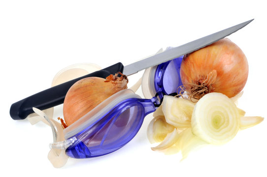 Lunettes de piscine et oignons