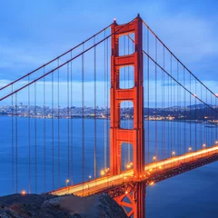 Fotobehang Golden Gate Bridge, San Francisco at night © Frédéric Prochasson