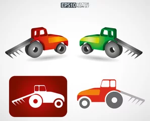 Glasbilder Autorennen Traktorsymbol