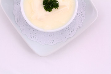 Bowl of white yoghurt