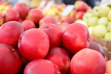 Heap of many apples sold at the market