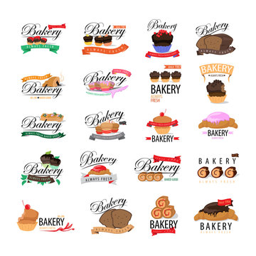 Bakery Icons Set - Isolated On White Background
