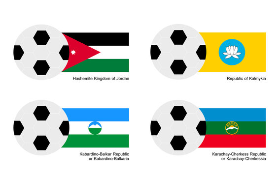 Football with Jordan, Kalmykia,  Cherkessia Flag