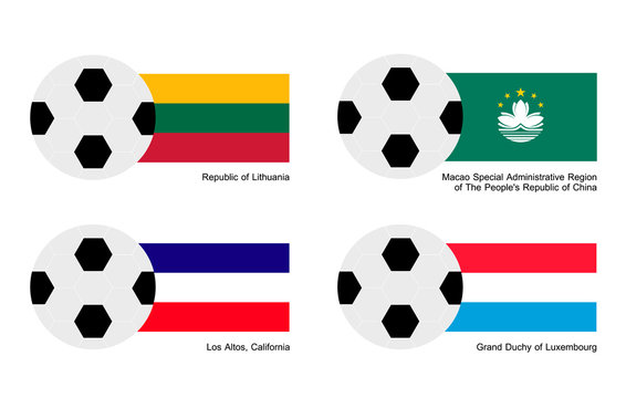 Soccer Ball with Lithuania, Macao, Los Altos and Luxembourg Flag