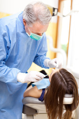 Female patient having a dental treatment