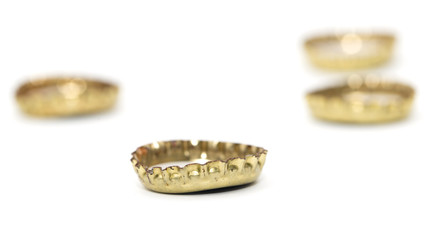 bottle cap with a beer. macro