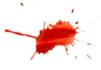 abstract blotch red drops on a white background