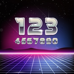 80s Retro Sci-Fi Digits