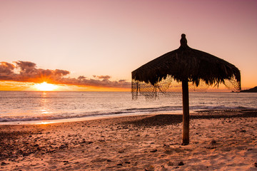 Scenics from the beaches of the sea of cortez, where the desert meets the sea, Baja California sur Mexico.