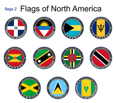 Flags of North America. Flags 2. Vector.