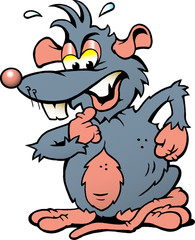 Obraz premium Hand-drawn Vector illustration of an angry upset Rat