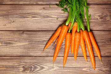 Carrot on a wooden table