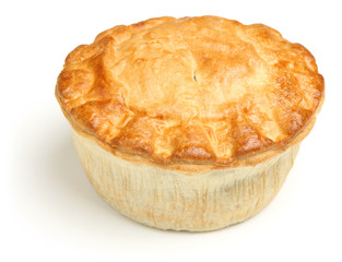 Meat Pie Isolated on White
