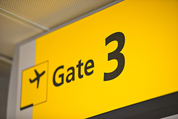 Gate 3 Sign at Airport