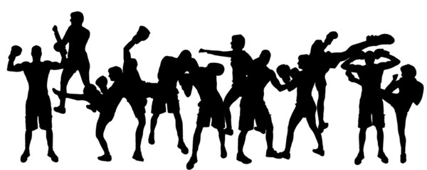 Vector silhouette of people.