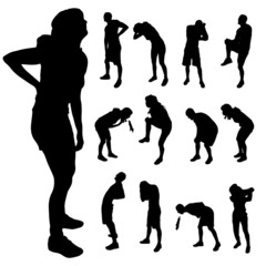 Vector silhouette of people.