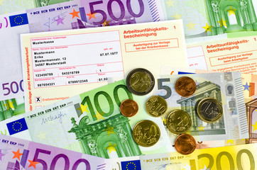 Geld und Krankenschein