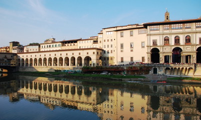 Fototapeta na wymiar View on Uffizi Gallery, Florence, Italy