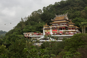 Taoist Zhinan Temple on a hillside in Taipei