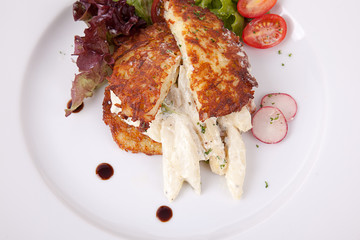 Reibekuchen mit Spargel
