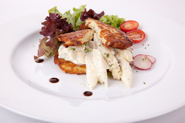 Reibekuchen mit Spargel