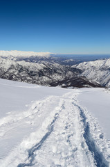 Fototapeta na wymiar Exploring the Alps by ski touring