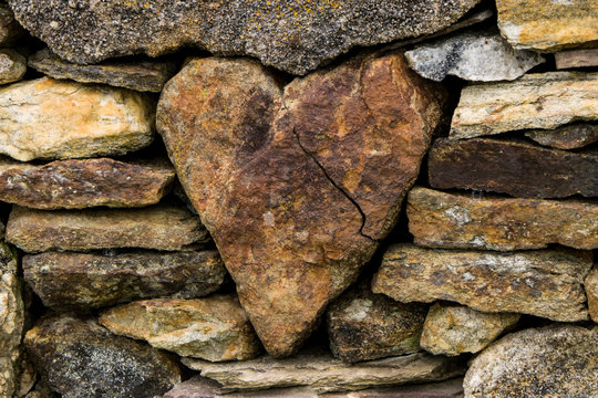 Heart in the stone fence