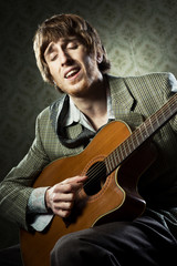 Obraz premium 1960s style guitarist