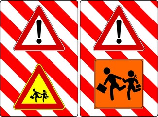 CARTELLO PERICOLO BAMBINI SCUOLE