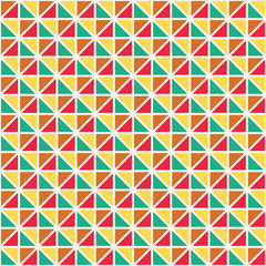 Fototapeta na wymiar Square Triangle Geometry Colorful Seamless Pattern